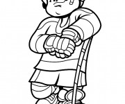 Coloriage Petit Joueur de Hockey sur Glace