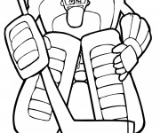 Coloriage Placement de gardien de Hockey