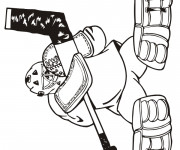 Coloriage Position de Gardien de Hockey