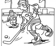 Coloriage Une partie de Hockey sur glace