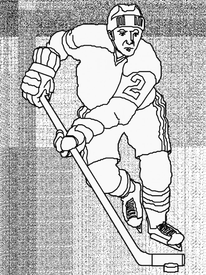 Coloriage Joueur De Hockey En Attaque Dessin Gratuit à Imprimer