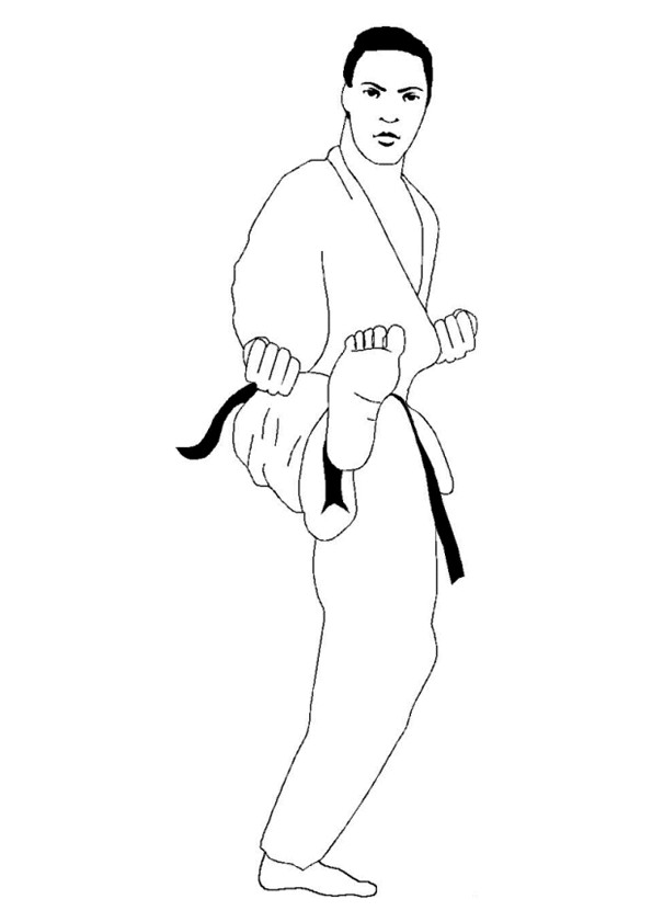Coloriage et dessins gratuits Attaque de Karate à imprimer