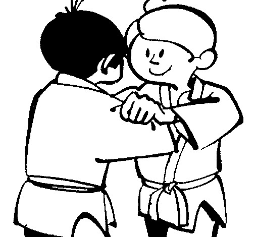 Coloriage et dessins gratuits Combat entre Judokas enfants à imprimer