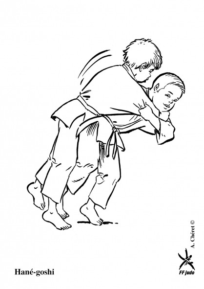 Coloriage et dessins gratuits Deux Judokas en combat à imprimer