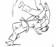 Coloriage Judo &agrave; d&eacute;couper