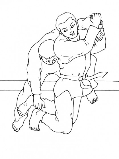 Coloriage et dessins gratuits Judo adulte à imprimer