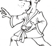 Coloriage Judo humoristique