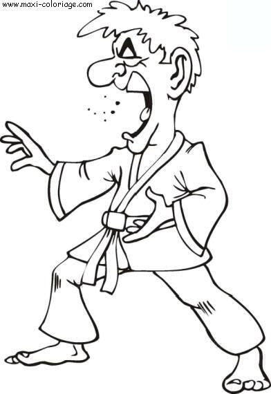 Coloriage et dessins gratuits Judo humoristique à imprimer
