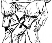 Coloriage Judo technique