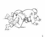 Coloriage Judoka dominant