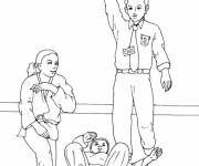 Coloriage Judoka gagnante
