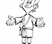 Coloriage Judoka heureux