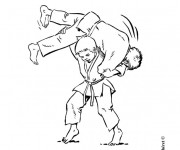 Coloriage Judoka le haut niveau