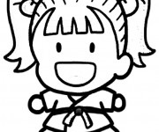 Coloriage Judoka mignonne