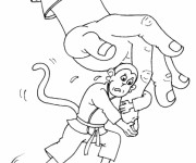 Coloriage Judoka Singe humoristique