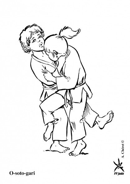 Coloriage Judokas En Action Dessin Gratuit A Imprimer