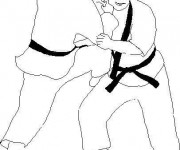 Coloriage Judokas japonais