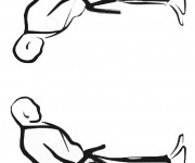 Coloriage Judokas se saluent vecteur