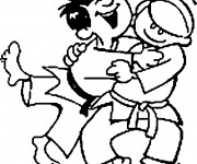 Coloriage Petits Judokas s'amusent
