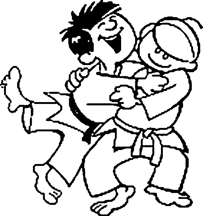 Coloriage et dessins gratuits Petits Judokas s'amusent à imprimer
