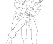 Coloriage Sport Judo dessin anim&eacute;