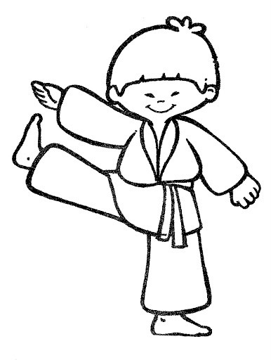 Coloriage et dessins gratuits Enfant portant Kimono Karaté à imprimer