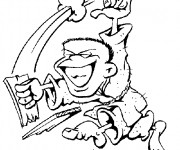 Coloriage Joueur de Karaté tout en riant