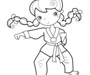 Coloriage Joueur Karaté mignonne