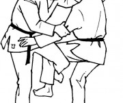 Coloriage Joueurs et le Combat de Karaté