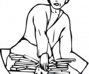 Coloriage Karaté casse des briques