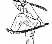 Coloriage Karaté et épées