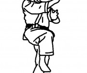 Coloriage Position de Joueur de Karaté