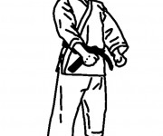 Coloriage Salutation de Karaté