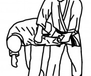 Coloriage Techniques et position Karaté