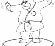 Coloriage Un gros Ours portant Kimono