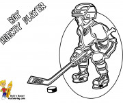 Coloriage Enfant Joueur de Hockey