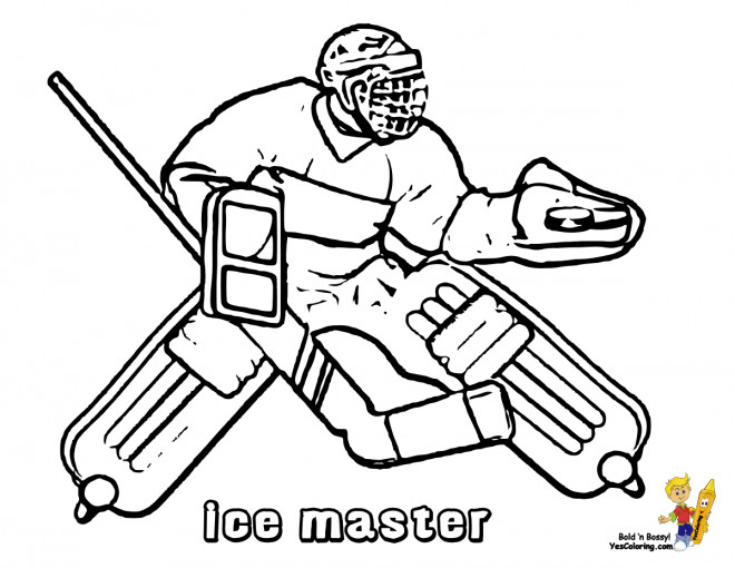 Coloriage Un Gardien Hockey Dessin Gratuit à Imprimer