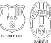 Coloriage Barcelone et Juventus