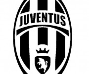 Coloriage Logo de Juventus en noir et blanc