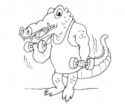 Coloriage et dessins gratuit Crocodile musclé à imprimer