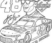 Coloriage Affiche de voiture Nascar et pilote