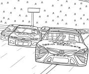 Coloriage La course de Nascar commence