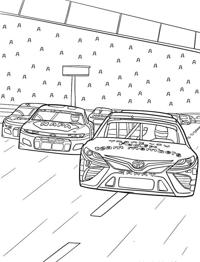 Coloriage La course de Nascar commence dessin gratuit à imprimer