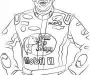 Coloriage Pilote Tony Stewart de Nascar