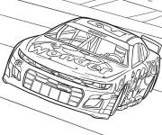 Coloriage Voiture Chevrolet Camaro de Nascar pendant la course