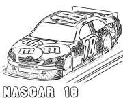 Coloriage Voiture de Nascar en noir et blanc
