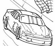 Coloriage et dessins gratuit Voiture de Nascar sur la ligne d'arriv&eacute; à imprimer