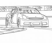 Coloriage Voiture de Nascar sur piste &agrave; colorier
