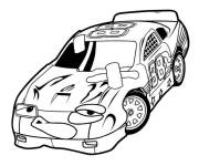Coloriage Voiture de Nascar trop fatigu&eacute;