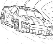 Coloriage Voiture Ford Mustang de Nascar sur piste